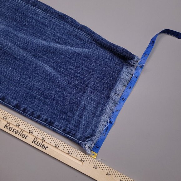 AYR The Bomb Pop Jeans Cropped Raw Hem Straight Leg Preppy Size 33S 33x24 - Picture 8 of 8